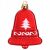 Red Christmas bell ornament with tree design