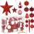 Springos Christmas ornament set, 105 pieces, red and white, Christmas tree decorations