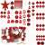 Springos Christmas ornament set, 105 pieces, red and white, Christmas tree decorations