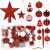 Springos Christmas ornament set, 105 pieces, red and white, Christmas tree decorations