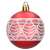 Red Christmas ornament, white geometric pattern, Springos