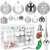 Springos 102 piece silver Christmas ornament set with various shapes and finishes