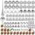 Silver Christmas ornament set, 102 pieces, Springos brand