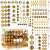 Springos Weihnachtsbaumschmuck-Set, 155 Stück, gold, mit verschiedenen Formen und Designs, darunter Kugeln, Sterne, Glocken, Zuckerstangen und Schneeflocken