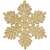 Goldene Weihnachtskugel in Form einer Schneeflocke