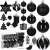 Springos black and white Christmas ornament set