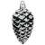 Black and white pine cone Christmas ornament