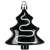 Black Christmas tree ornament with white line