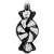 Black and white candy cane Christmas ornament