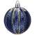 Blue Christmas tree bauble with gold glitter