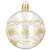 Clear Christmas tree bauble with gold glitter and snowflakes