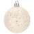 Beige Christmas tree bauble with silver glitter