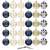 Set of 30 Springos Christmas ornaments, 6cm, dark blue, gold, silver, white