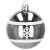 Silver Christmas tree bauble with white snowflake and stripes