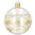 Springos Christmas ornament, 6cm, clear, gold glitter, snowflake design