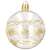Springos Christmas ornament, 6cm, clear, gold glitter, snowflake design