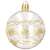 Clear Christmas tree bauble with gold glitter and snowflakes