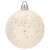 Beige Christmas tree bauble with silver glitter