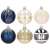 Springos Christmas ornament, 6cm, dark blue, gold, chevron pattern