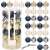 Set of 30 Springos Christmas ornaments, 6cm, dark blue, gold, silver, white