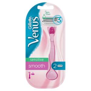 Gillette Venus Smooth Sensitive Rasierer mit 2 Klingen, für empfindliche Haut - Haarentfernung & Rasur
