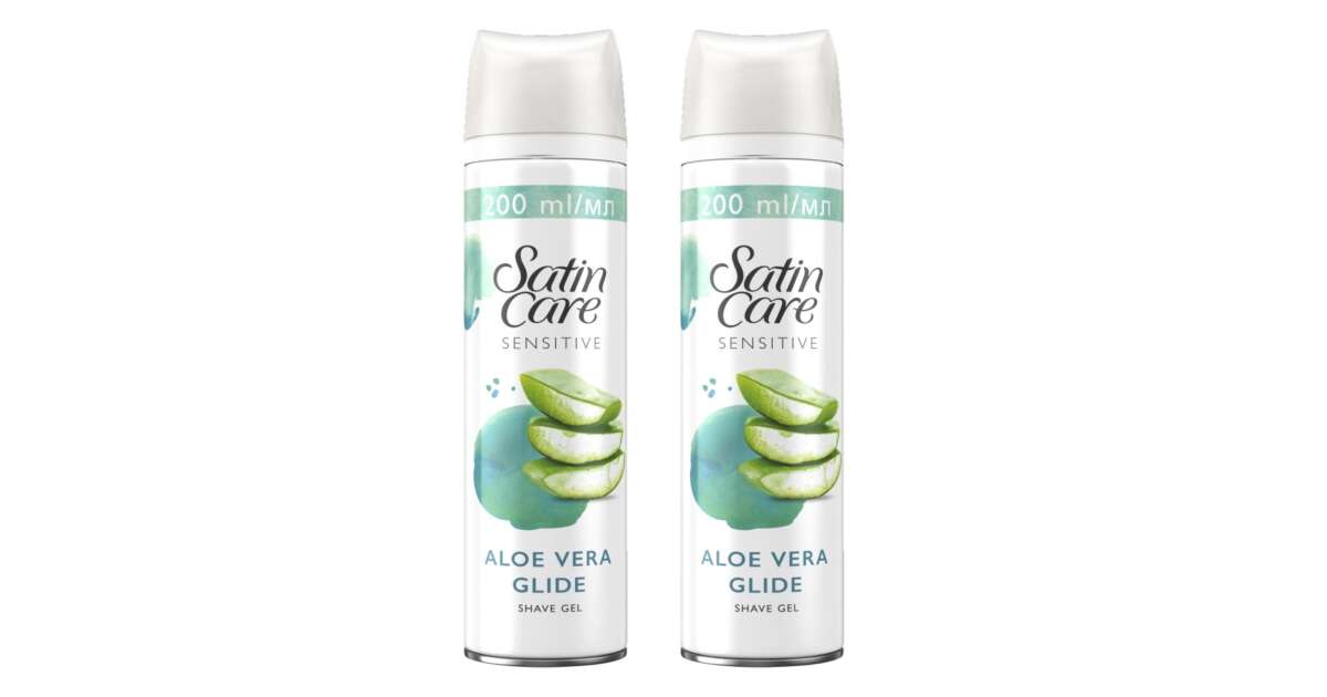 Gillette Satin Care Aloe Vera shaving gel for women 2x200ml | Pepita.com