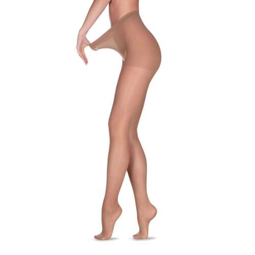 Veradea Control Top 40 DEN Maxi Supertaglia harisnyanadrág bézs színben, modell lábán