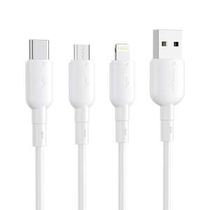 Cablu USB și Lightning Vipfan Colorful X11, 3A, 1m (alb) 47084419 Cabluri de date