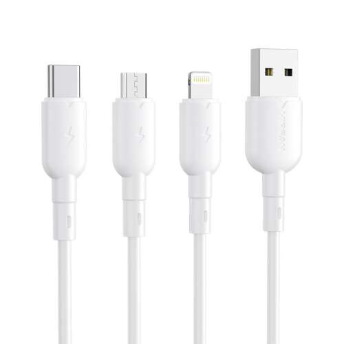 Cablu USB și Lightning Vipfan Colorful X11, 3A, 1m (alb)