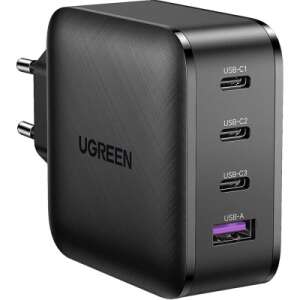 Ugreen 70774 65W GaN Tech zidni punjač s 3 USB-C i 1 USB-A priključkom, crna - Punjač za mobitel