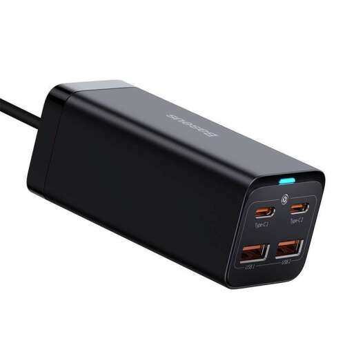 Încărcător de perete Baseus GaN3 Pro 100W cu 2 porturi USB-C și 2 USB, negru