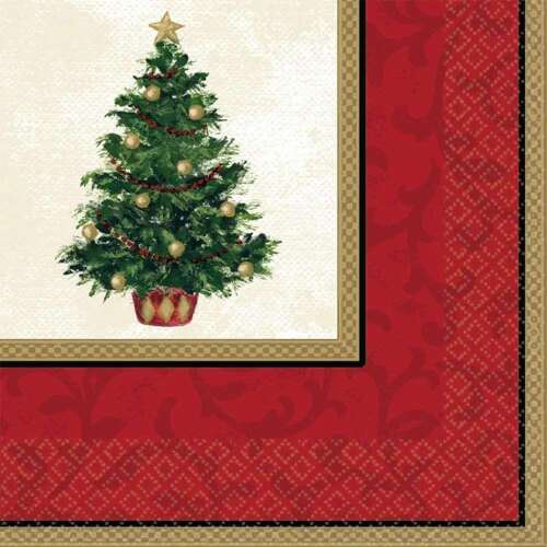Weihnachtsbaum-Design-Servietten aus Papier, 16er-Pack, 33x33 cm