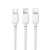 XO NB103 3 az 1-ben töltőkábel, fehér, Lightning, Micro USB és USB-C csatlakozókkal