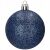 Springos sötétkék csillogó karácsonyi gömb dísz
