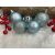Springos blue Christmas ball ornaments with red berries