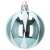 Blue and white Christmas ball ornament with white stripes