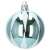 Blue and white Christmas ball ornament with white stripes