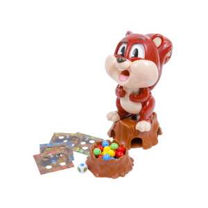 Mohó Mókus Brettspiel, mit einem Eichhörnchen-Spielzeug, einem Baumstamm, Eicheln, einem Würfel und Karten - Goliath