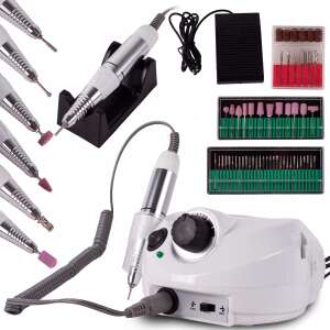 MalTec Beauty Nail Drill with Bits #white