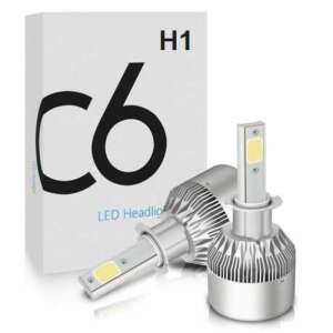 C6 LED cu LED-uri pentru faruri auto cu pereche de becuri cu soclu H1 - alb rece 87847630 Becuri auto