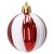 Springos Red and White Striped Christmas Ball Ornament
