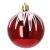 Springos Red Christmas Ball Ornament with White Stripes