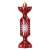 Red candy cane shaped Christmas ornament with white star design