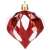 Red and white Christmas ornament with a diamond shape