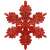 Red glitter Christmas ornament in the shape of a snowflake