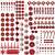 Springos Weihnachtsbaumschmuck-Set, 155 Stück, rot und weiß