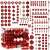 Springos Weihnachtsbaumschmuck-Set, 155 Stück, rot und weiß