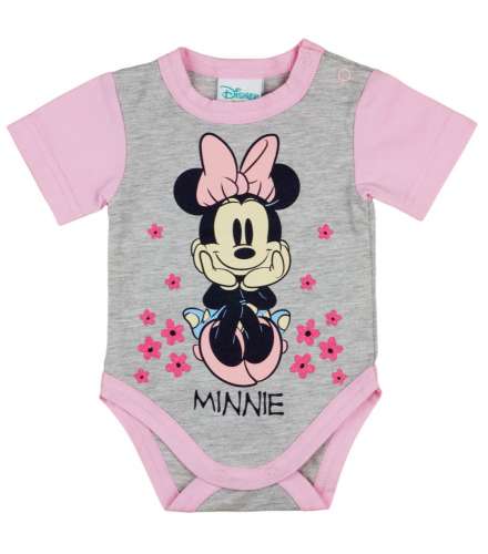  Disney rövid ujjú Body - Minnie Mouse #szürke-rózsaszín - 104-es méret 30853573