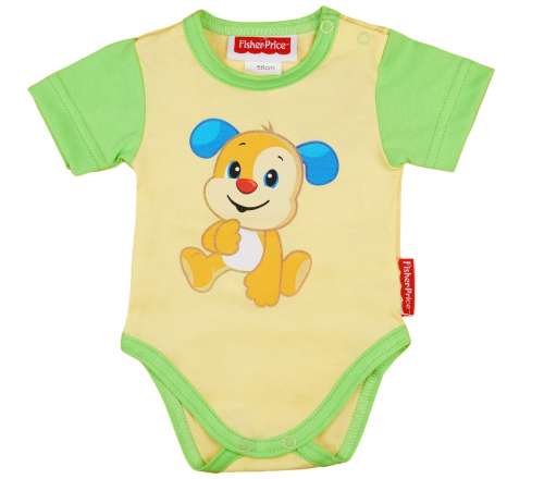  Rövid ujjú Body - Fisher-Price #sárga-zöld - 86-os méret