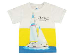 Fiú Póló - Hajó #fehér-sárga - 152-es méret 30867634 Gyerek pólók - Fehér